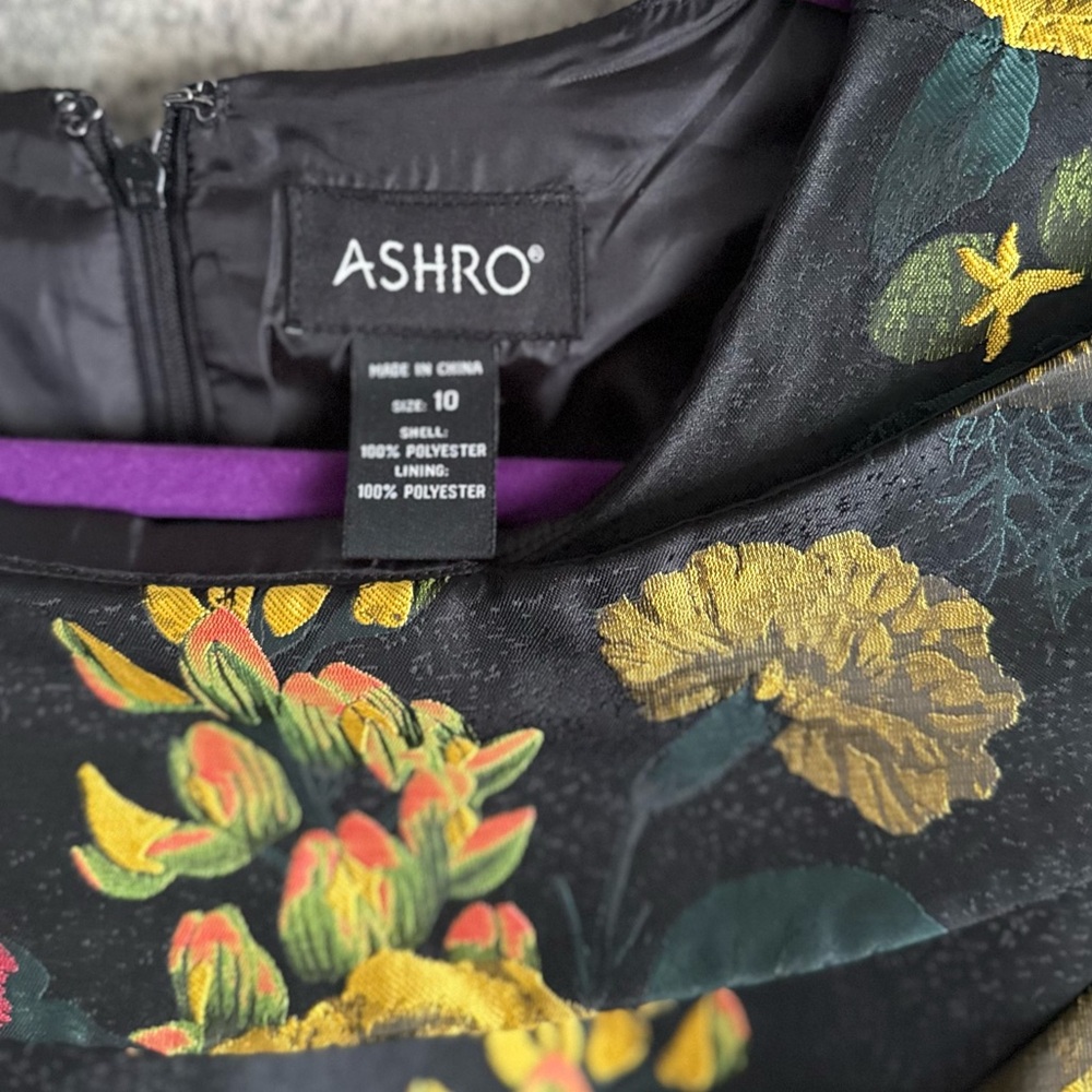 Ashro Black Floral Dress unique gown - Picture 6 of 16